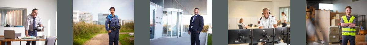 Beveiliging en Veiligheid studenten poseren in werkveld